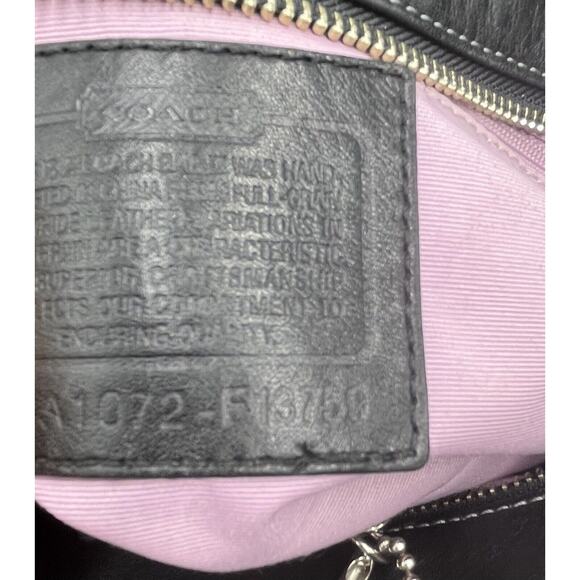 Coach F13759 Authenticated Black Pleated Leather East West Gallery Shoulder Bag - Picture 7 of 12